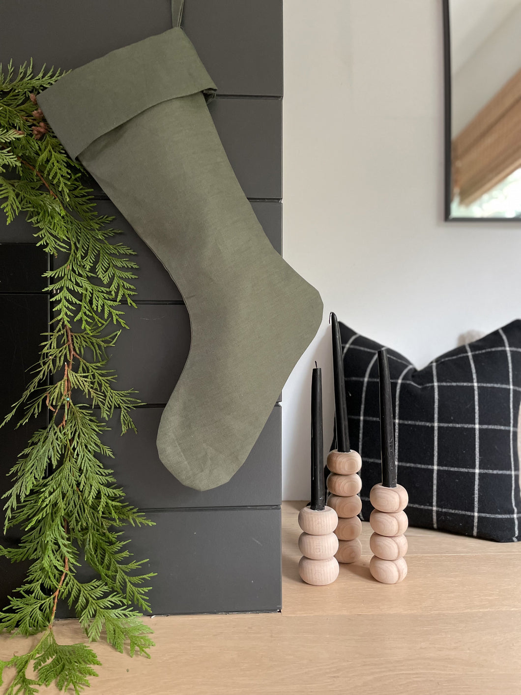 Evergreens Linen Stocking