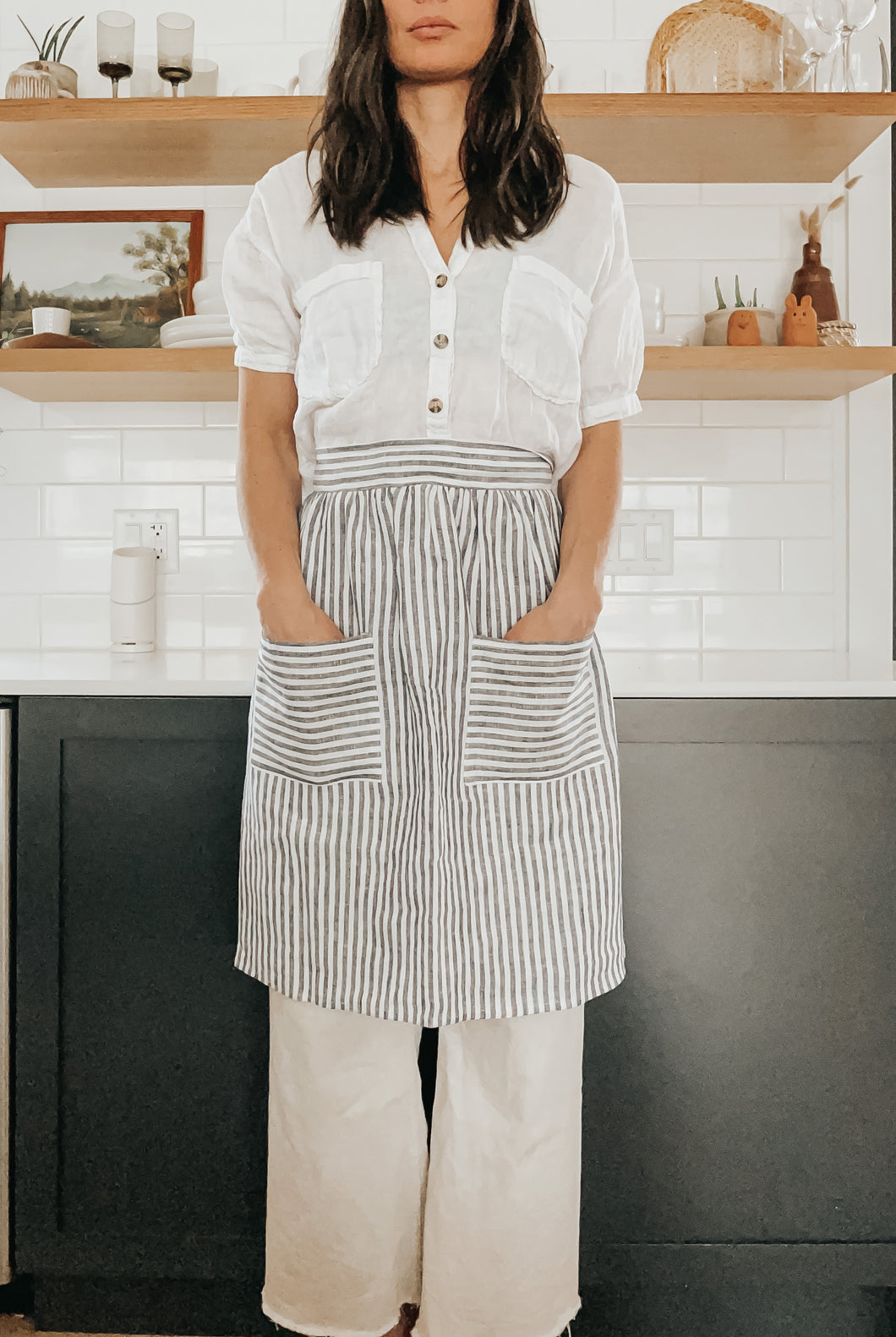 Pinstripe Skirt Apron